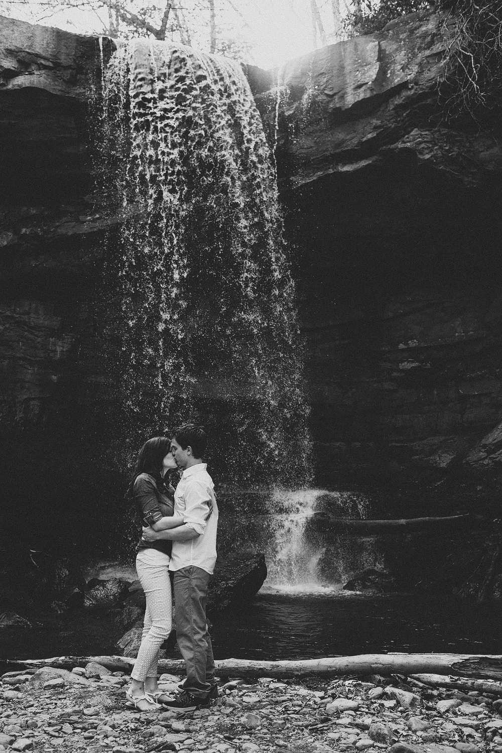 waterfall engagement session