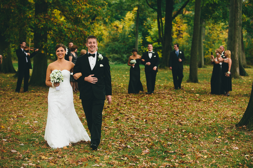 outdoor wedding ceremony in the fall